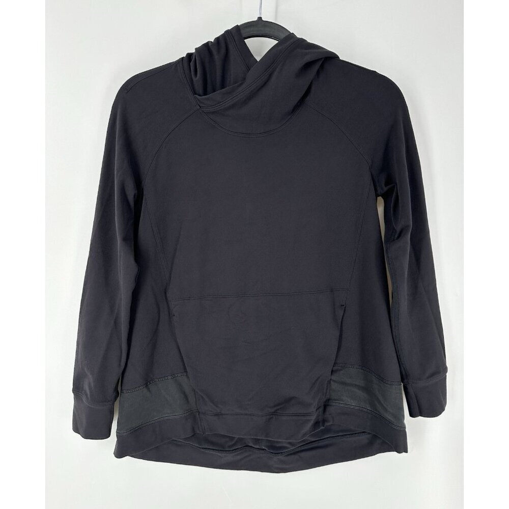 Lululemon Black Starting Place Hoodie Pullover Top Rulu Womens 2 EUC